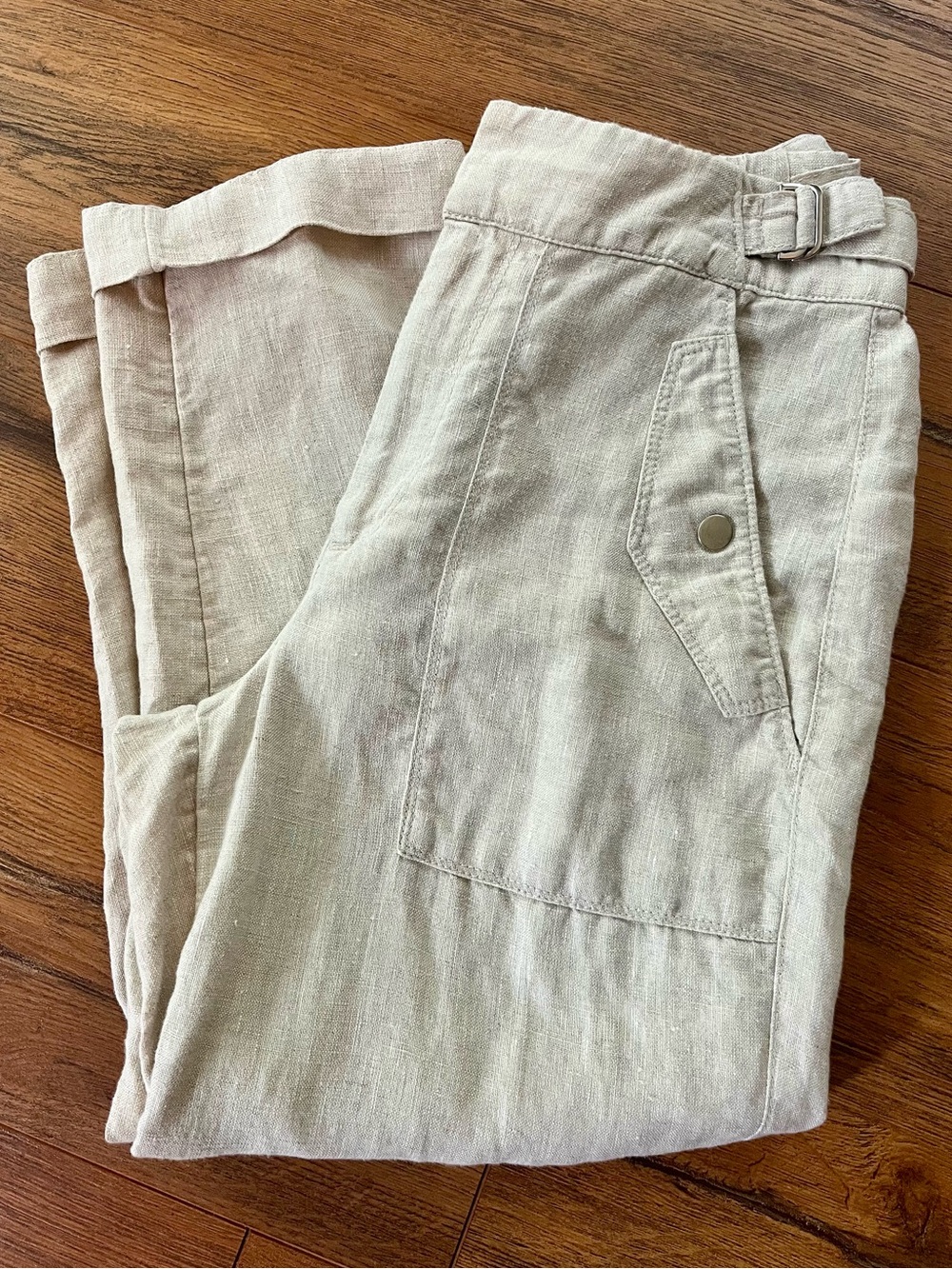 Athleta cropped linen pants